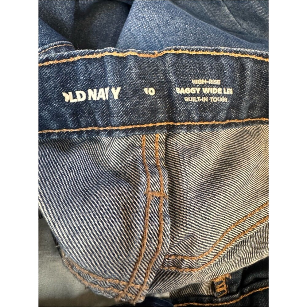 Old Navy Girls High Rise Baggy Wide Leg Jeans Blue Denim Size 10 - Picture 4 of 4